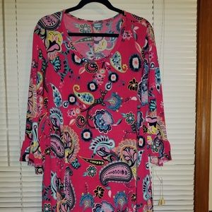 Boutique slinky bell sleeve dress